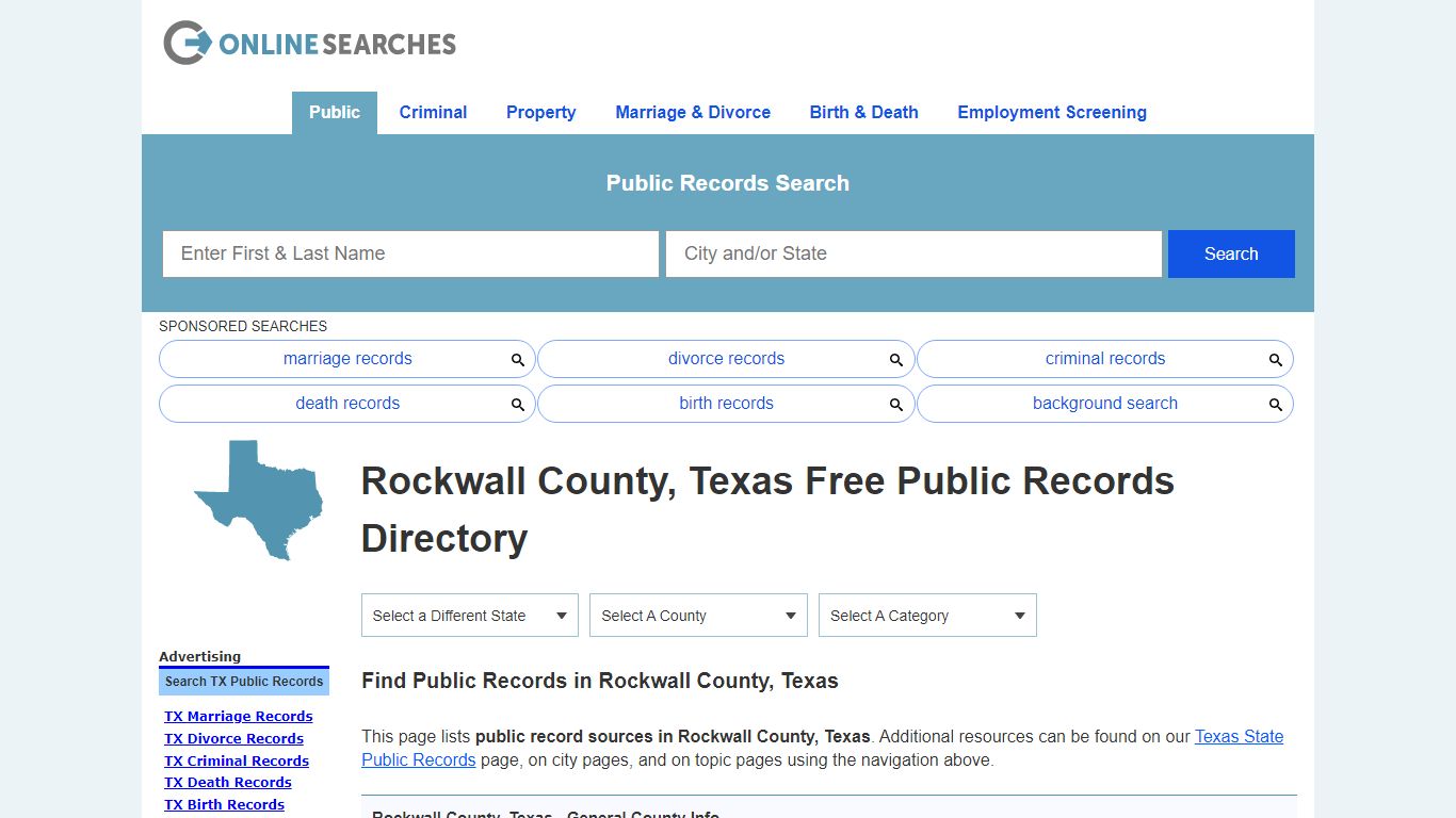 Rockwall County, Texas Public Records Directory