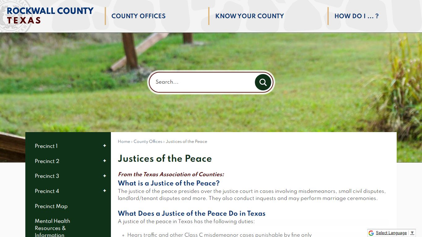 Justices of the Peace | Rockwall County-Official Website