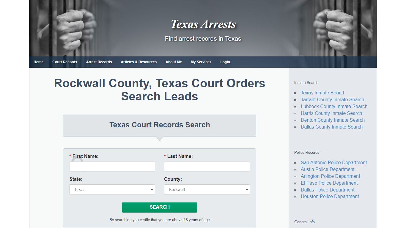 Rockwall County, Texas Court Orders Search Leads - Texas ...
